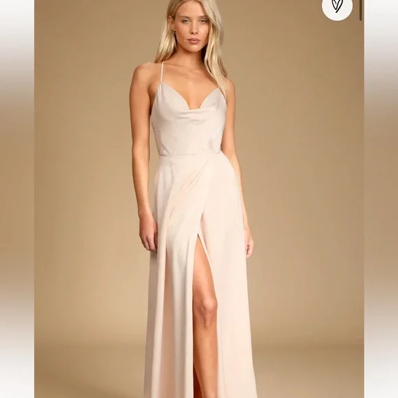 knee length dresses for ladies Peach infinity bridesmaid dress - Gala Essential Long main image 1